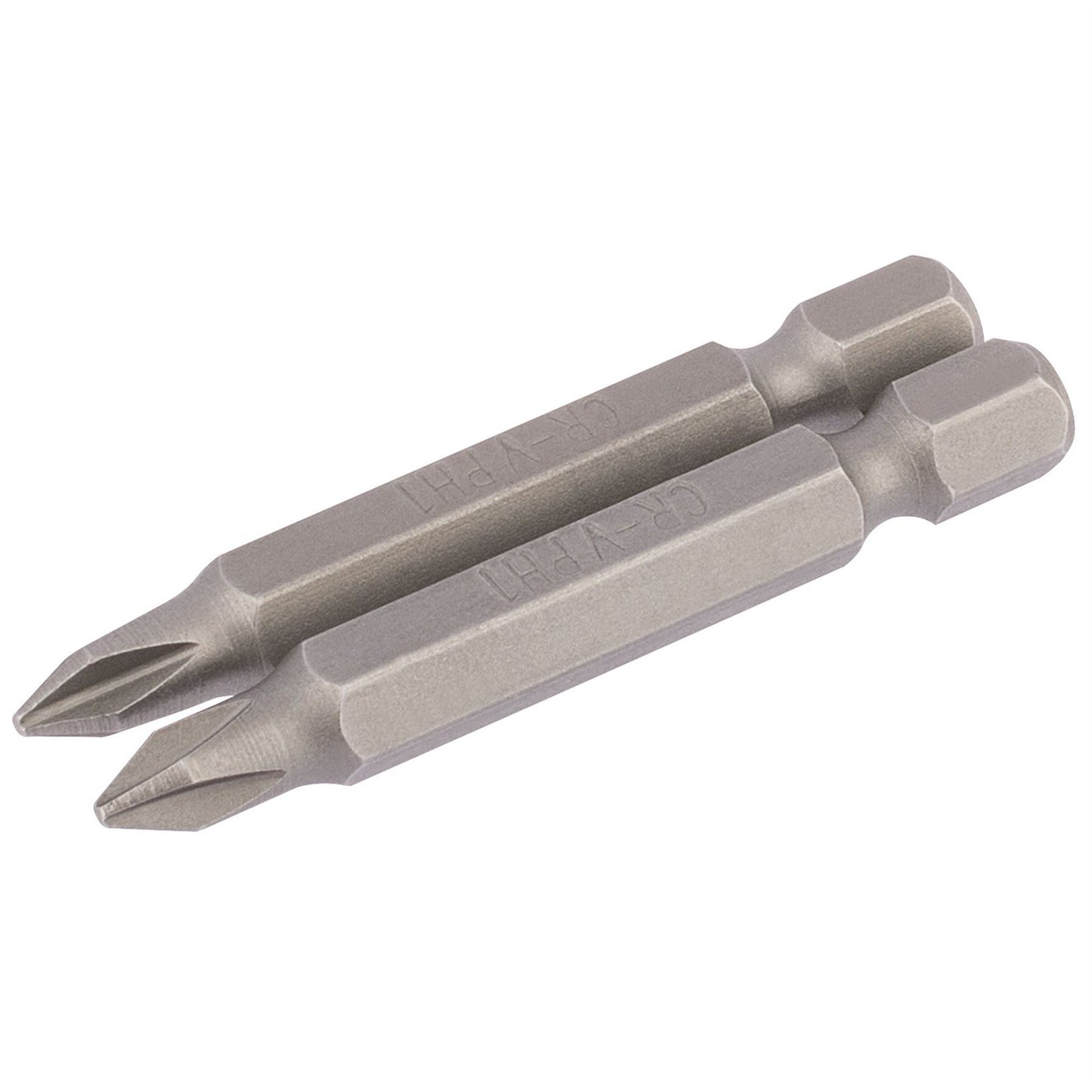 Draper 64232 Cross Slot Insert Bit 1/4" Hex 50mm Long No.1 Pack of 2 Draper