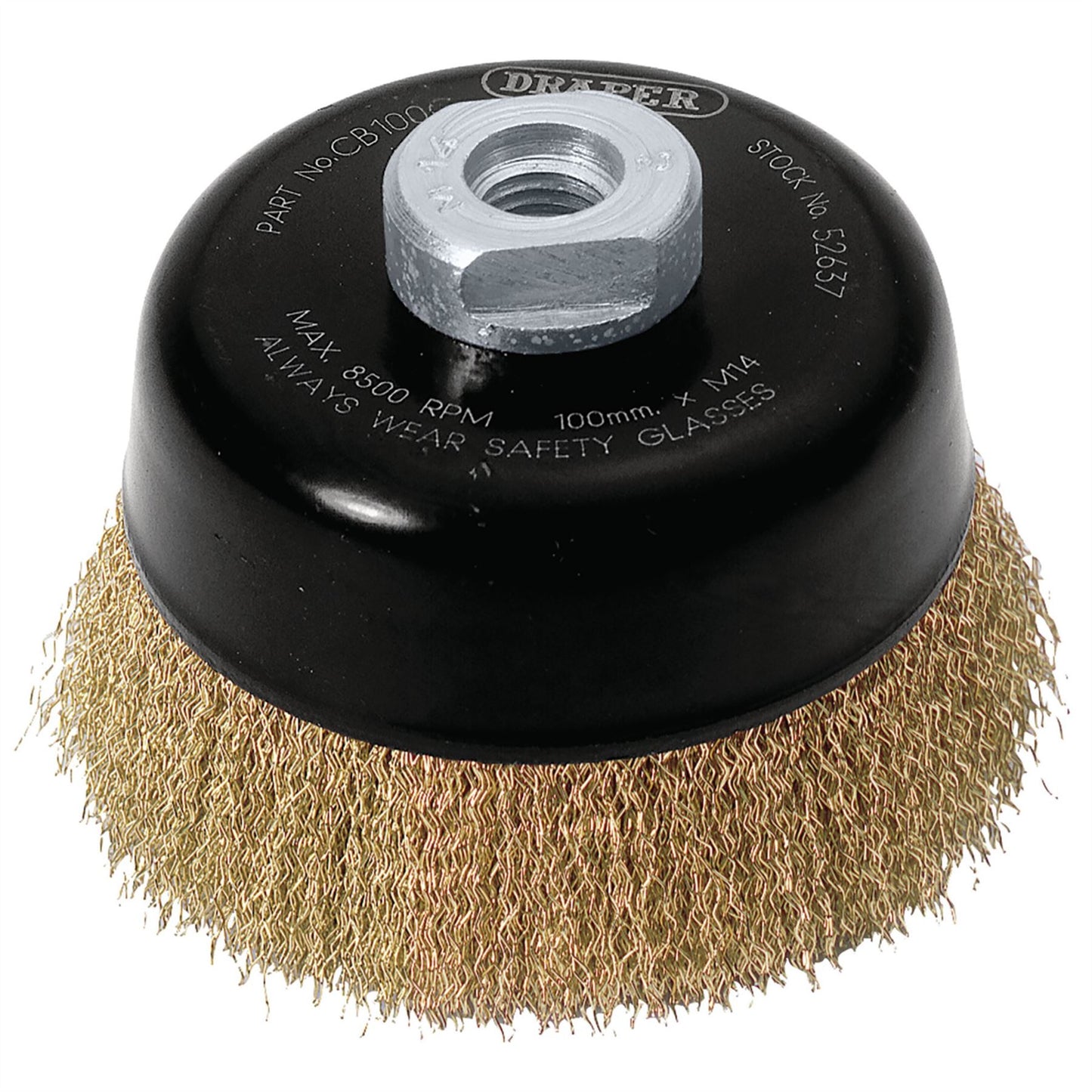 Draper 52637 Expert Brassed Steel Crimped Wire Cup Brush 100mm M14 Draper