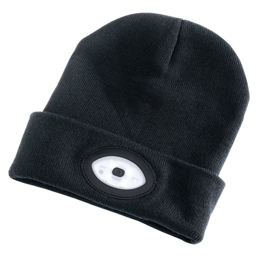 Draper 99521 Beanie Hat with Rechargeable Torch One Size 1W 100 Lumens Black Draper