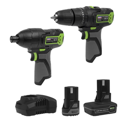 Sealey CP108VCOMBO3 2 x 10.8V SV10.8 Series Combi Drill & Impact Driver Kit Sealey