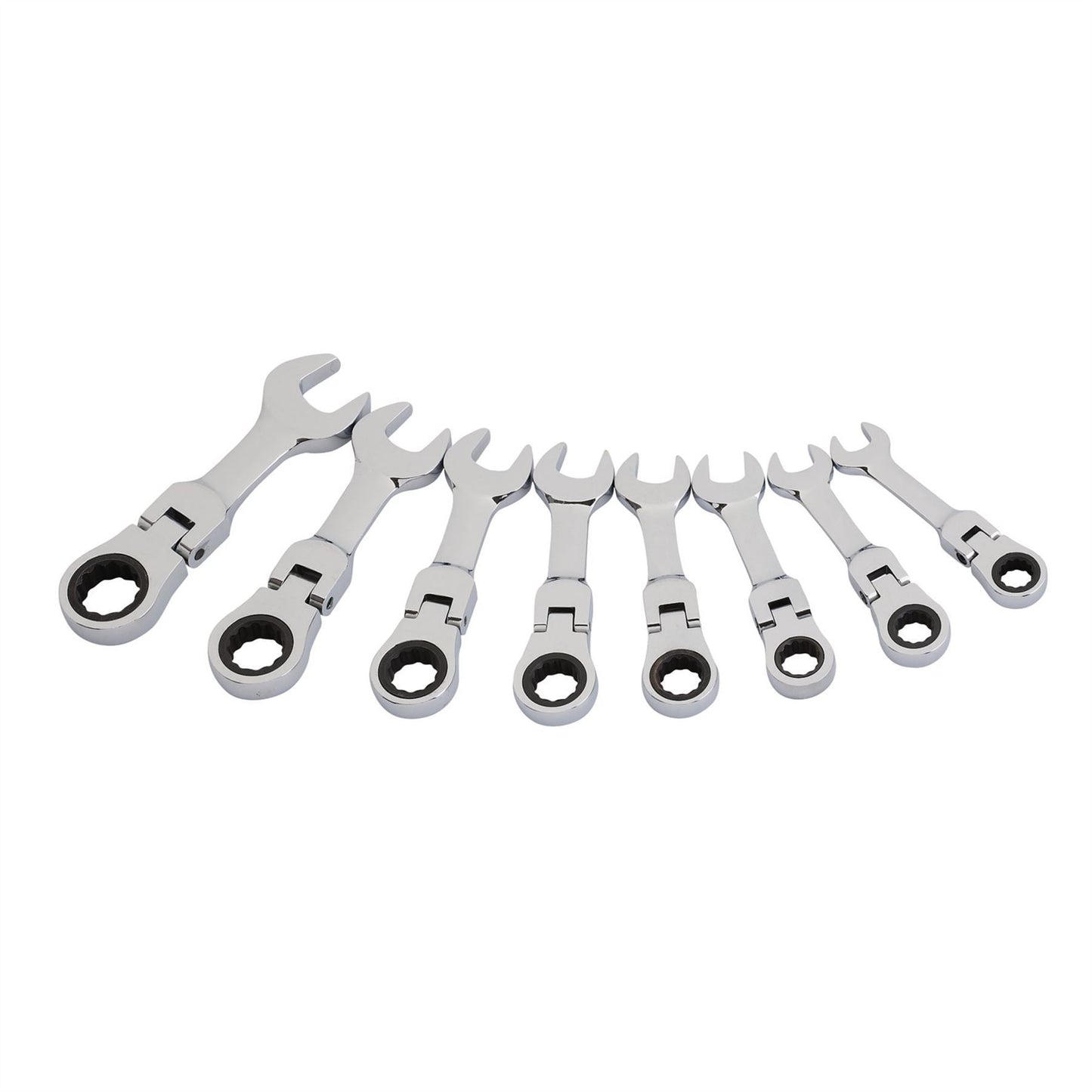 Draper 27982 HI-TORQ® Metric Stubby Flexible Head Ratchet Combination Spanner Set 8 Piece Draper