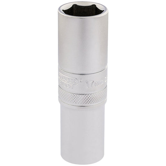 Draper 16649 6 Point Metric Deep Socket 1/2" Sq. Dr. 17mm Draper