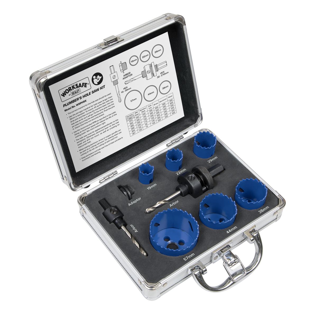 Sealey WSPHSK Hole Saw Kit 9pc - Plumbers Sealey