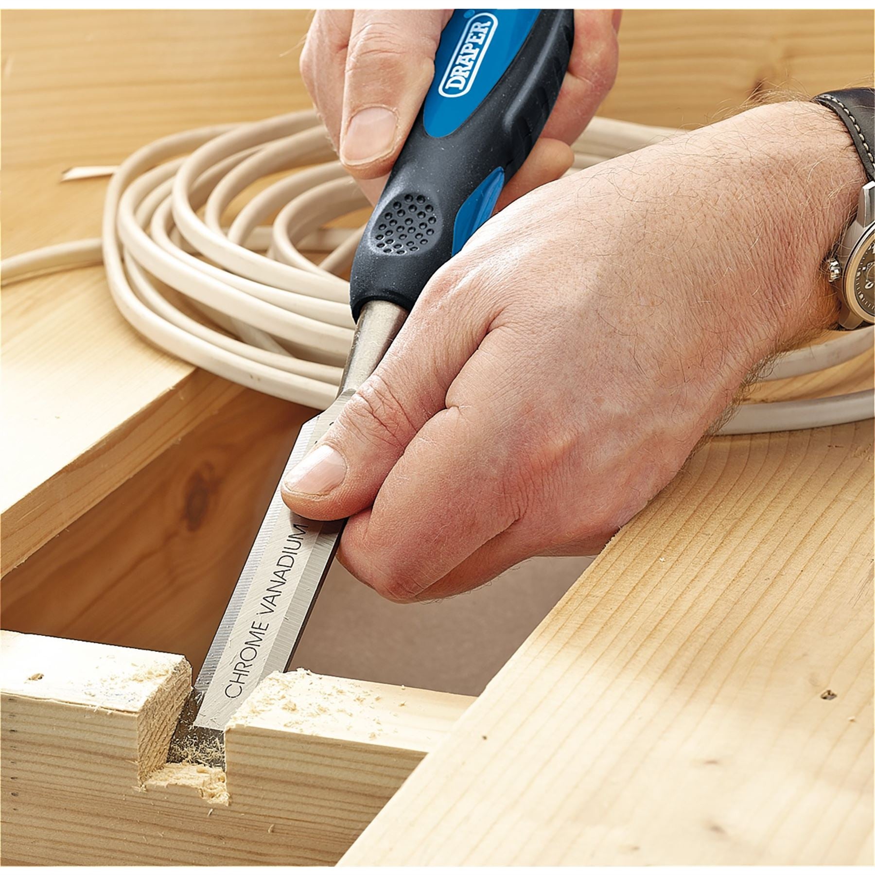 Draper 45865 Expert Soft Grip Bevel Edge Wood Chisel Set 150mm 3 Piece Draper