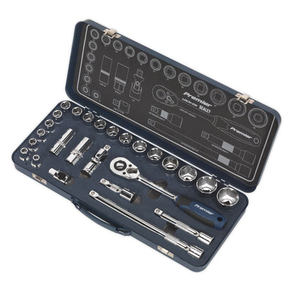 Sealey AK27482 Socket Set 26pc 1/2"Sq Drive Lock-On™ 6pt Metric Sealey