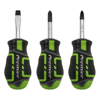 Sealey AK4328HV Screwdriver Set 3pc GripMAX® Stubby - Hi Vis Sealey
