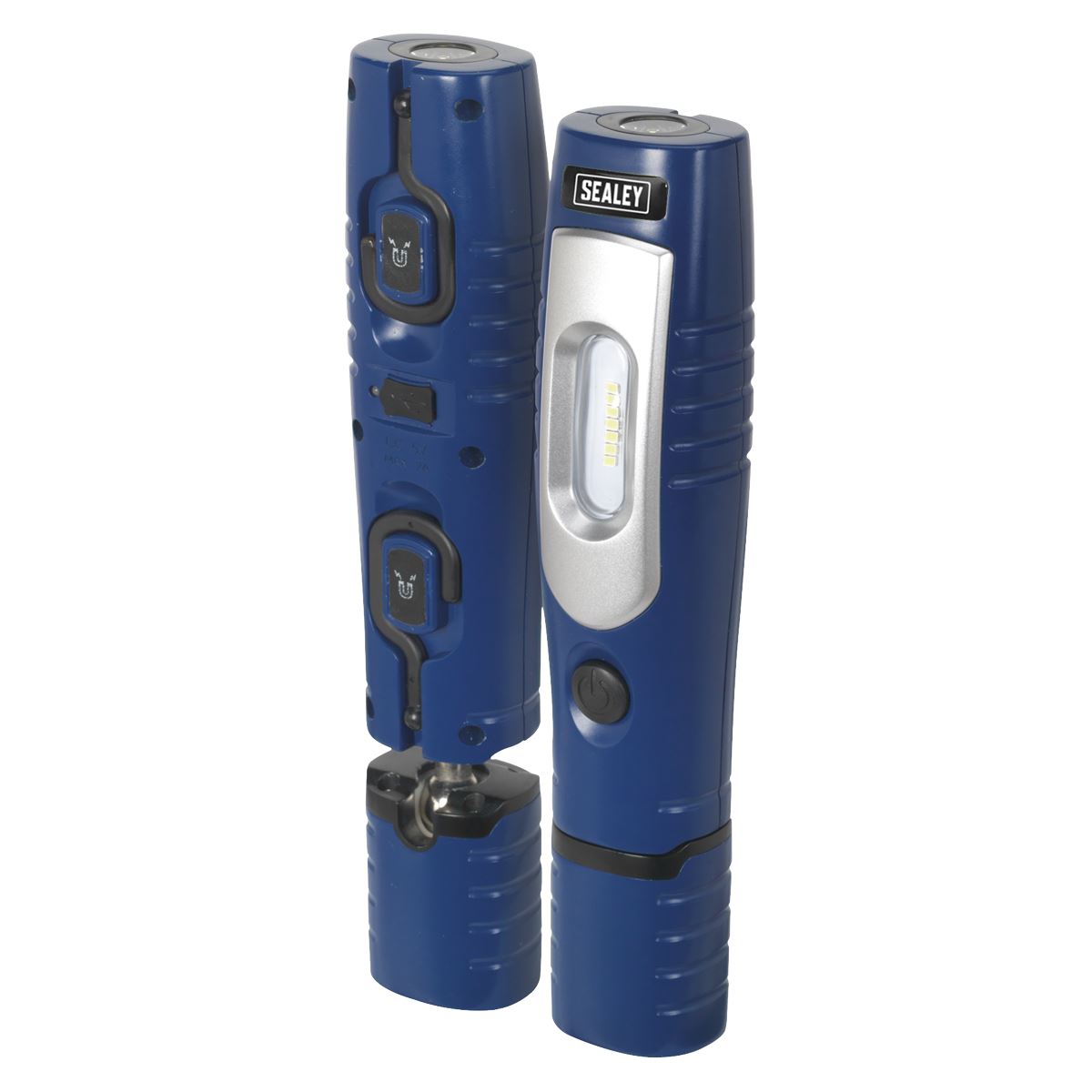 Sealey LED3602B Rechargeable 360° Inspection Light 4W & 3W SMD LED Blue Lithium-ion Sealey