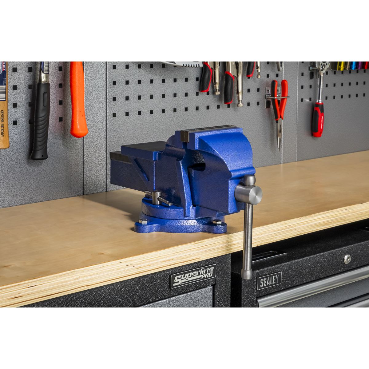 Sealey CVXTB125COMBO Heavy-Duty Professional Vice with Swivel Base 125mm Sealey