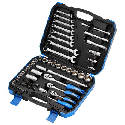 Draper 16364 Metric Tool Kit 1/4" 3/8" and 1/2" Sq. Dr. 75 Piece Draper