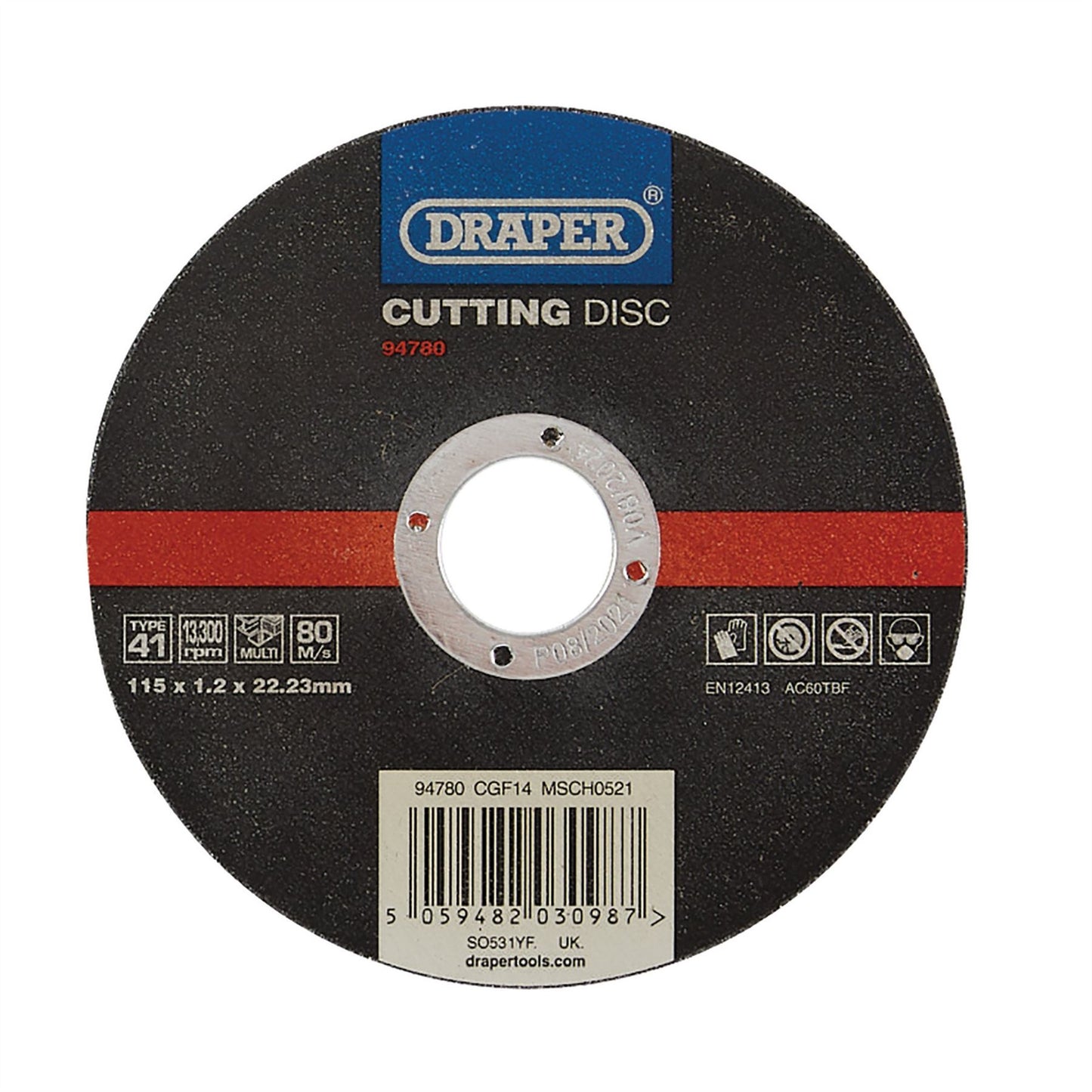 Draper 94780 Multi-Purpose Cutting Disc 115 x 1.2 x 22.23mm Draper