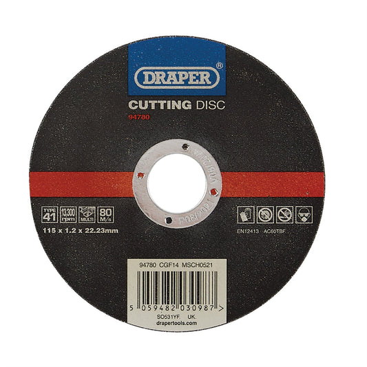 Draper 94780 Multi-Purpose Cutting Disc 115 x 1.2 x 22.23mm Draper