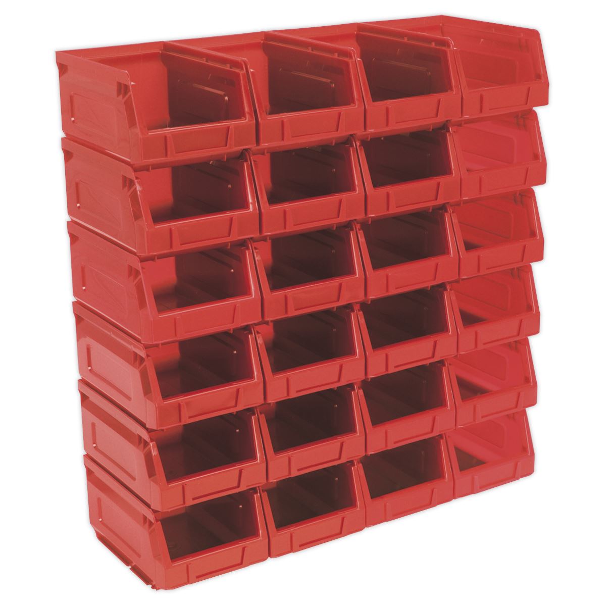 Sealey TPS224R Plastic Storage Bin 105 x 165 x 85mm - Red Pack of 24 Sealey
