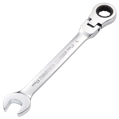 Draper 52019 HI-TORQ® Metric Flexible Head Ratcheting Combination Spanner 17mm Draper