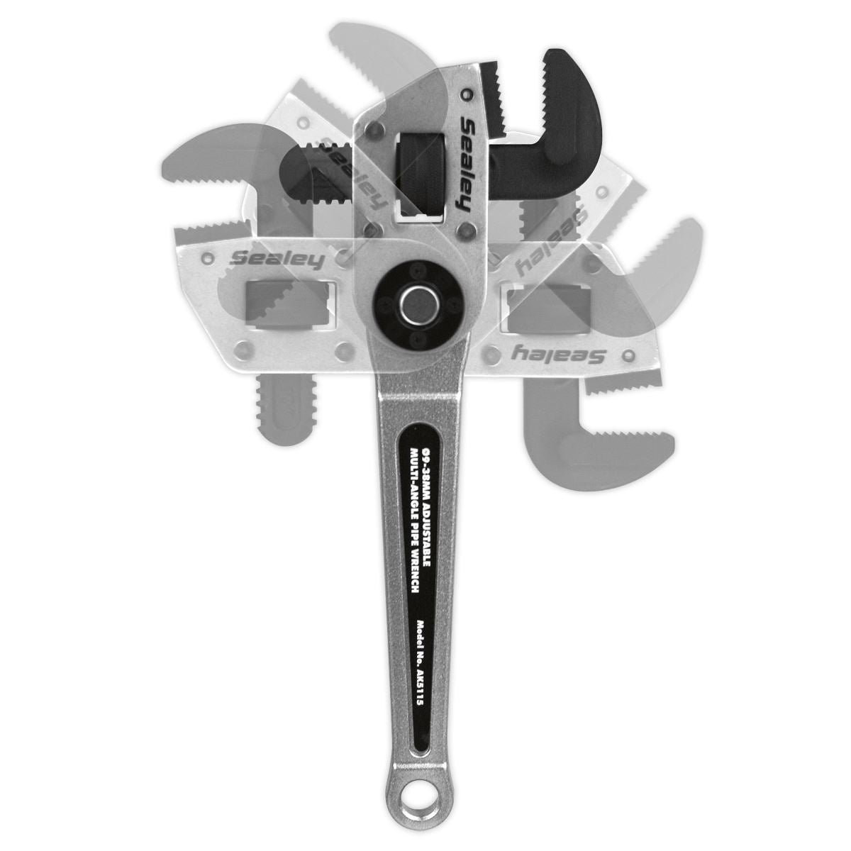 Sealey AK5115 Adjustable Multi-Angle Pipe Wrench Ø9-38mm Sealey