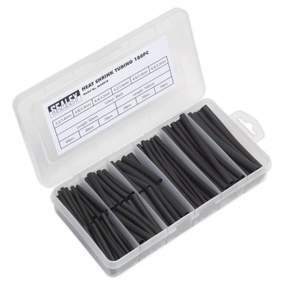 Sealey HST501B Heat Shrink Tubing Assortment 180pc 50 & 100mm Black Sealey