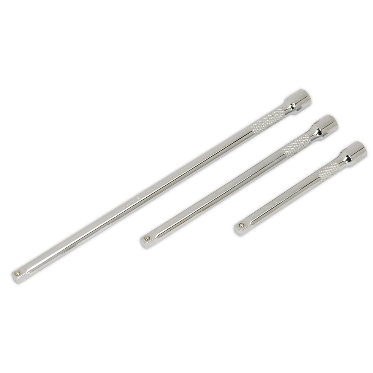 Sealey AK6330 Extension Bar Set 3pc 1/4"Sq Drive Sealey