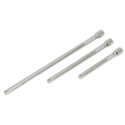 Sealey AK6330 Extension Bar Set 3pc 1/4"Sq Drive Sealey