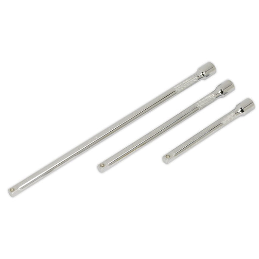 Sealey AK6330 Extension Bar Set 3pc 1/4"Sq Drive Sealey