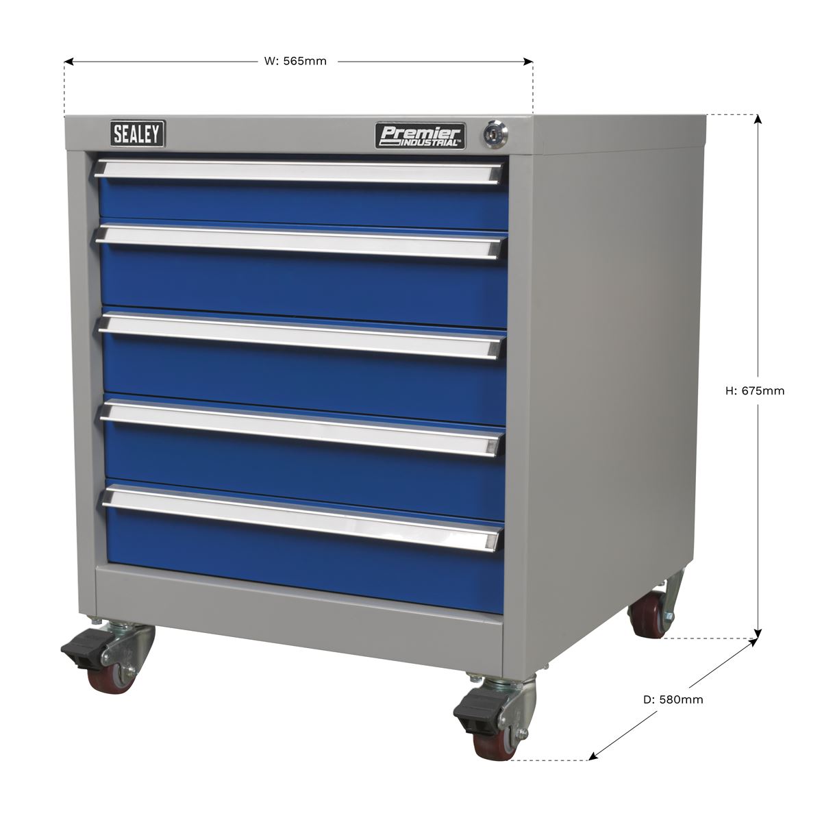Sealey API5657A Mobile Industrial Cabinet 5 Drawer Sealey