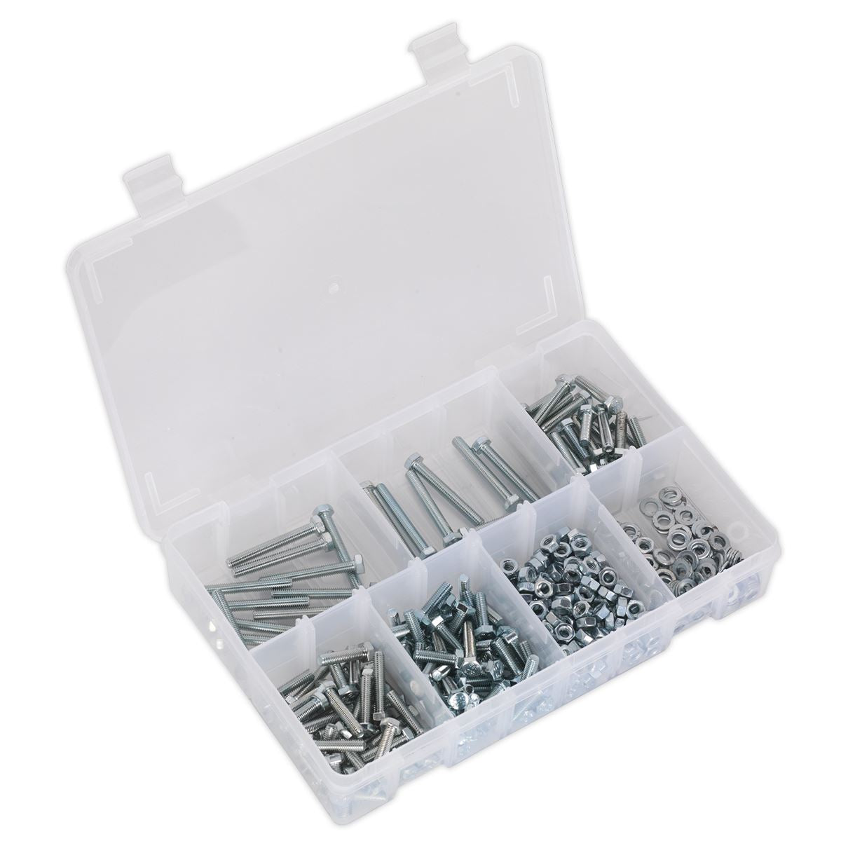 Sealey AB049SNW Setscrew Nut & Washer Assortment 444pc High Tensile M5 Metric Sealey