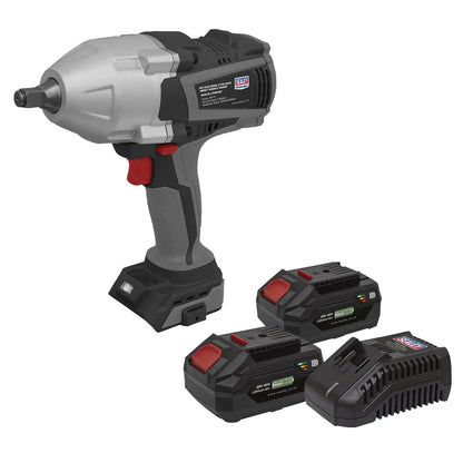 Sealey CP20VXIWKIT1 Cordless Impact Wrench Kit 20V SV20 Series - 2 Batteries Sealey