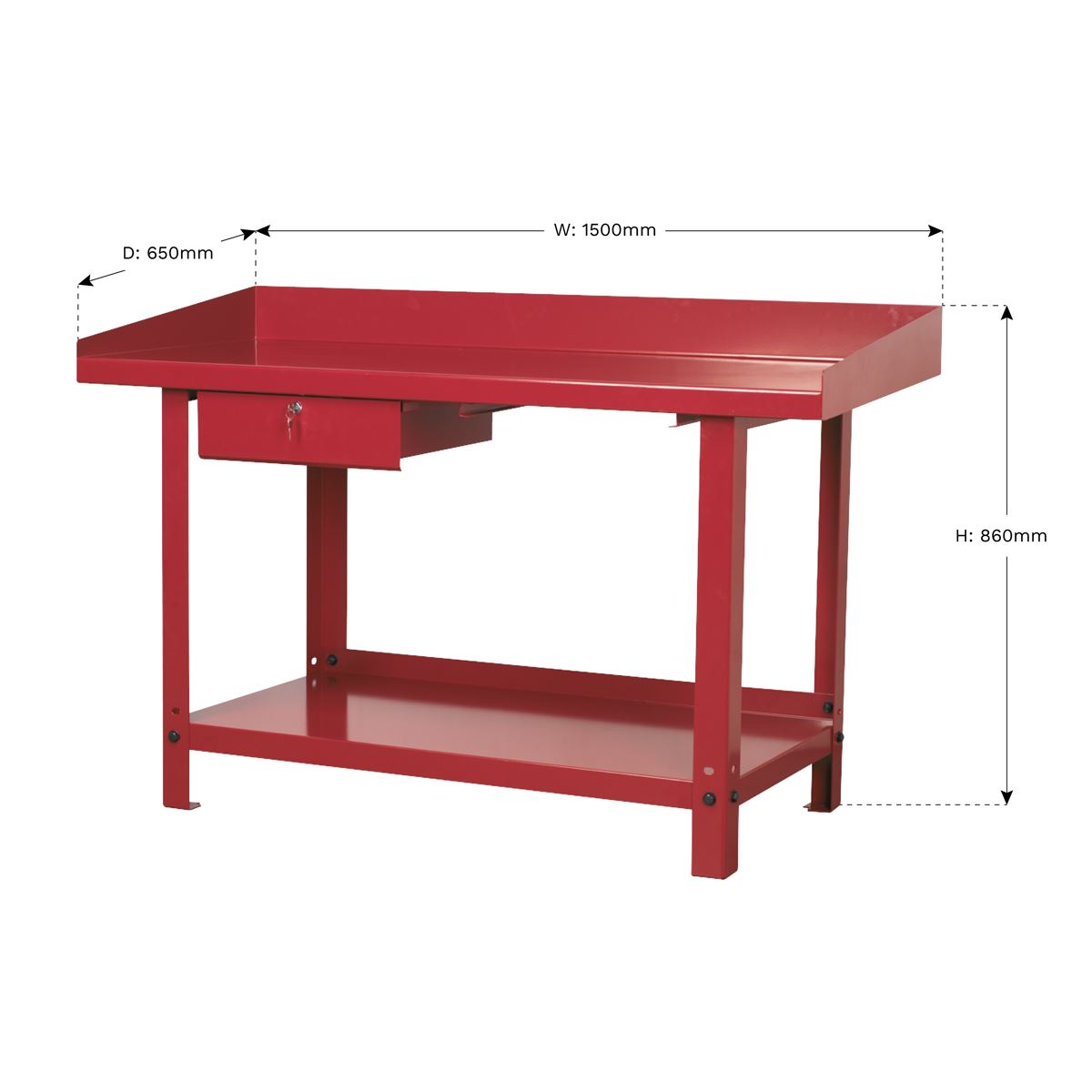 Sealey AP1015 Workbench Steel 1.5m with 1 Drawer Sealey
