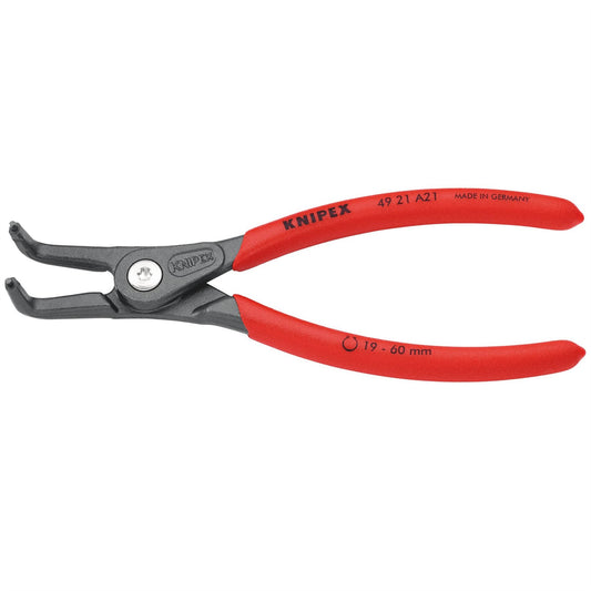 Knipex 75095 49 21 A21 SB Precision Circlip Pliers for external circlips on shafts with non-slip plastic coating grey atramentized 165mm Knipex