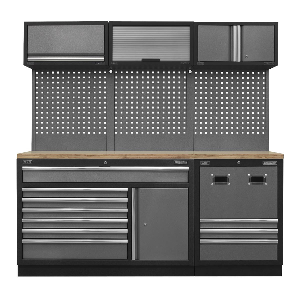 Sealey APMSSTACK14W Modular Storage System Combo - Pressed Wood Worktop Sealey