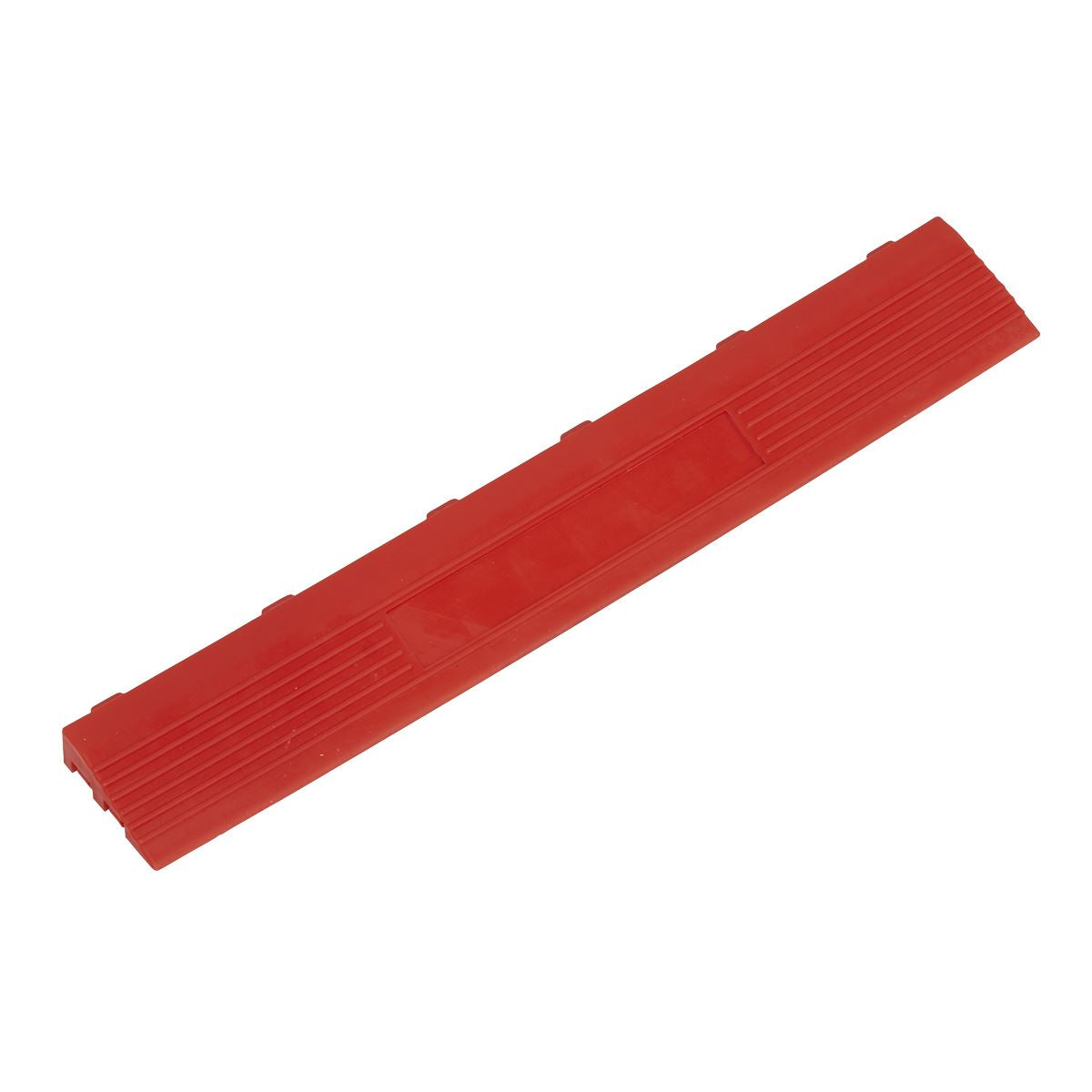 Sealey FT3ERF Polypropylene Floor Tile Edge 400 x 60mm Red Female - Pack of 6 Sealey