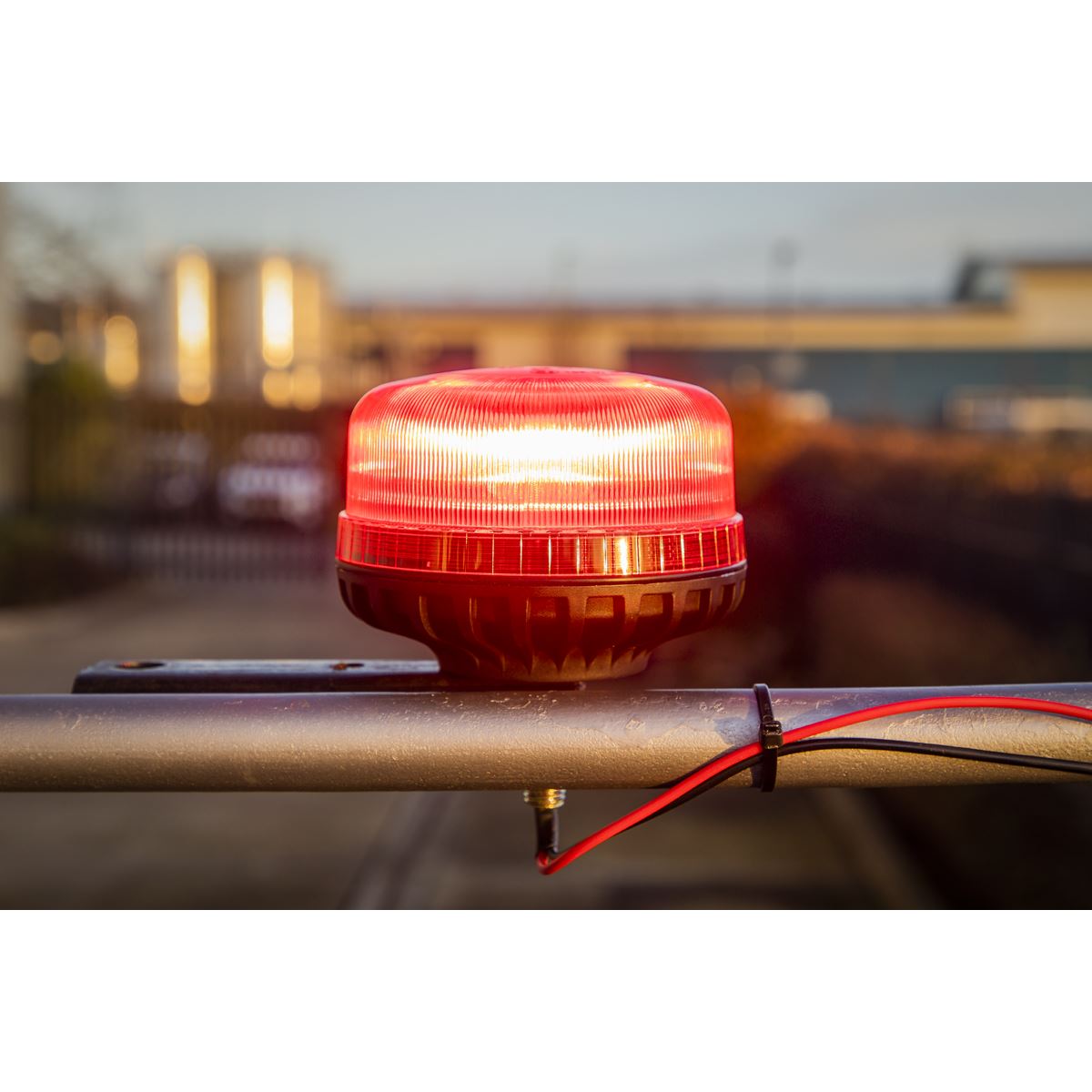 Sealey WB951LEDR Warning Beacon SMD LED 12/24V 12mm Bolt Fixing - Red Sealey