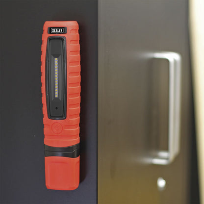 Sealey LED360R Rechargeable 360° Inspection Light 8W & 3W SMD LED Red Lithium-ion Sealey