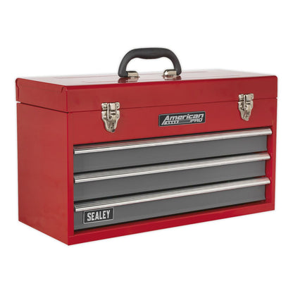 Sealey AP9243BB Tool Chest 3 Drawer Portable with Ball-Bearing Slides - Red/Grey Sealey