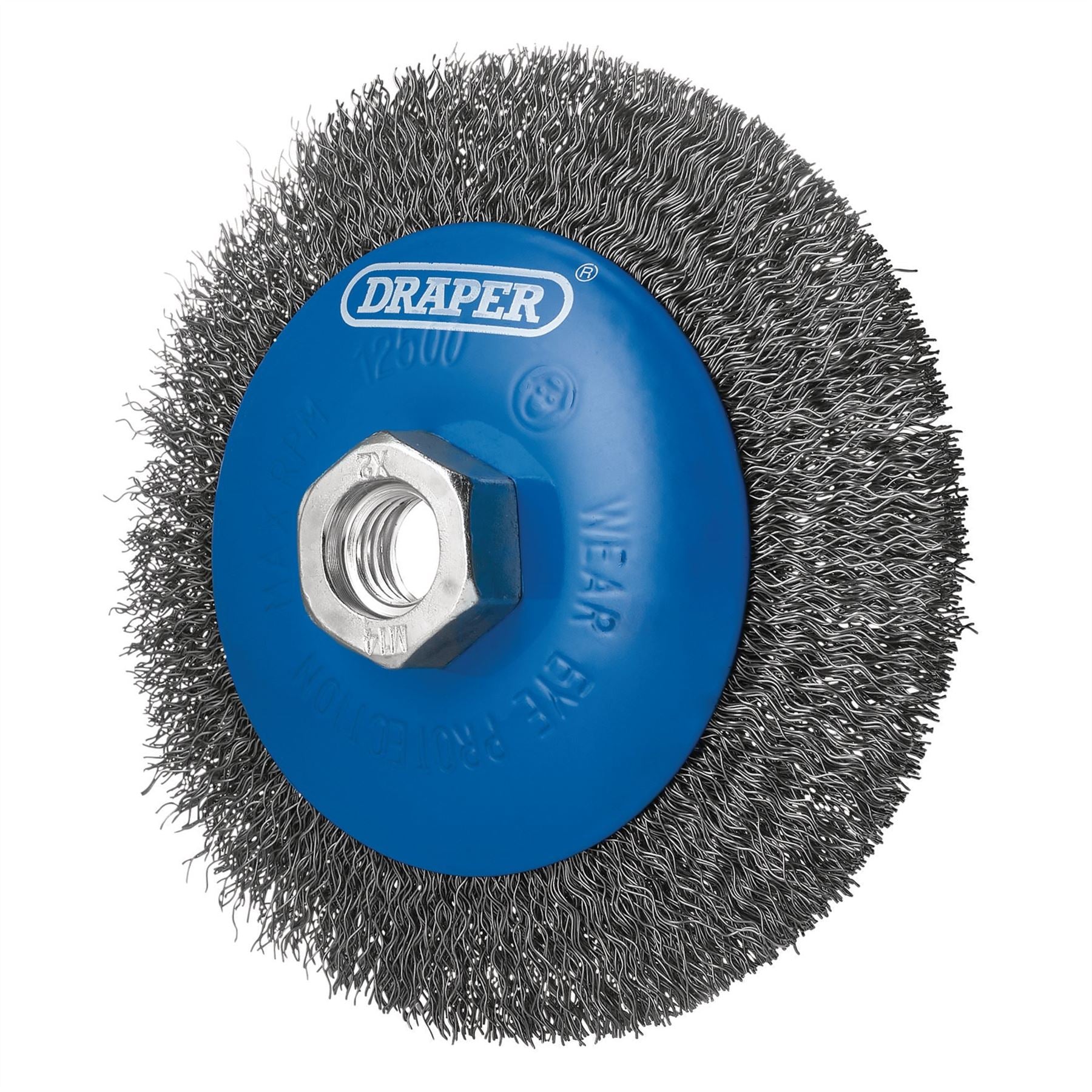 Draper 08065 Steel Bevelled Crimped Wire Wheel Brush 115mm M14 Draper
