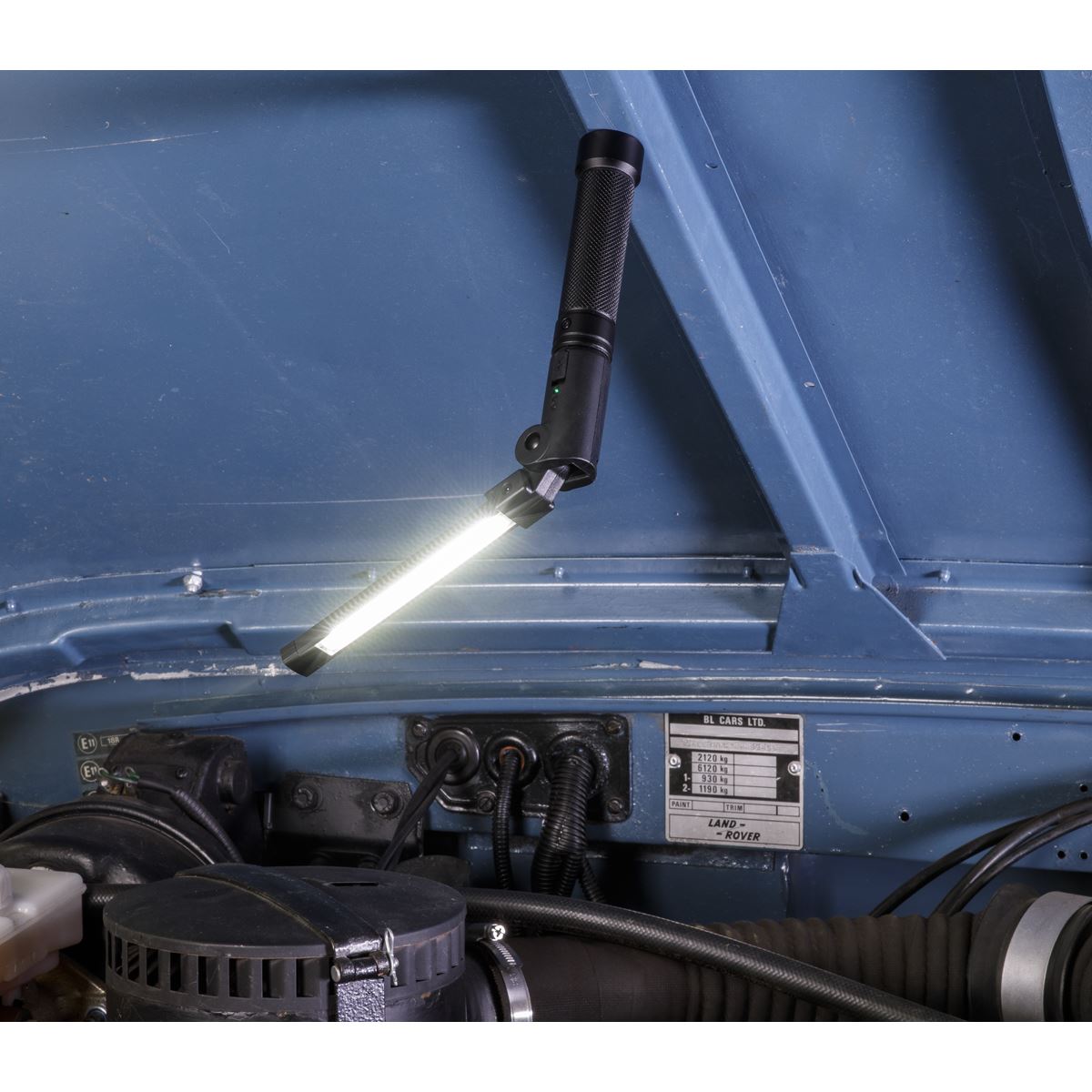 Sealey LED02G Rechargeable Aluminium Folding Pocket Light 2 COB & 1 SMD LED Sealey