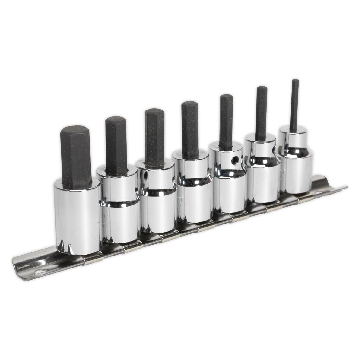 Sealey AK62253 Hex Socket Bit Set 7pc 3/8"Sq Drive Metric Sealey