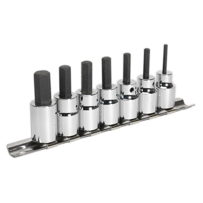 Sealey AK62253 Hex Socket Bit Set 7pc 3/8"Sq Drive Metric Sealey