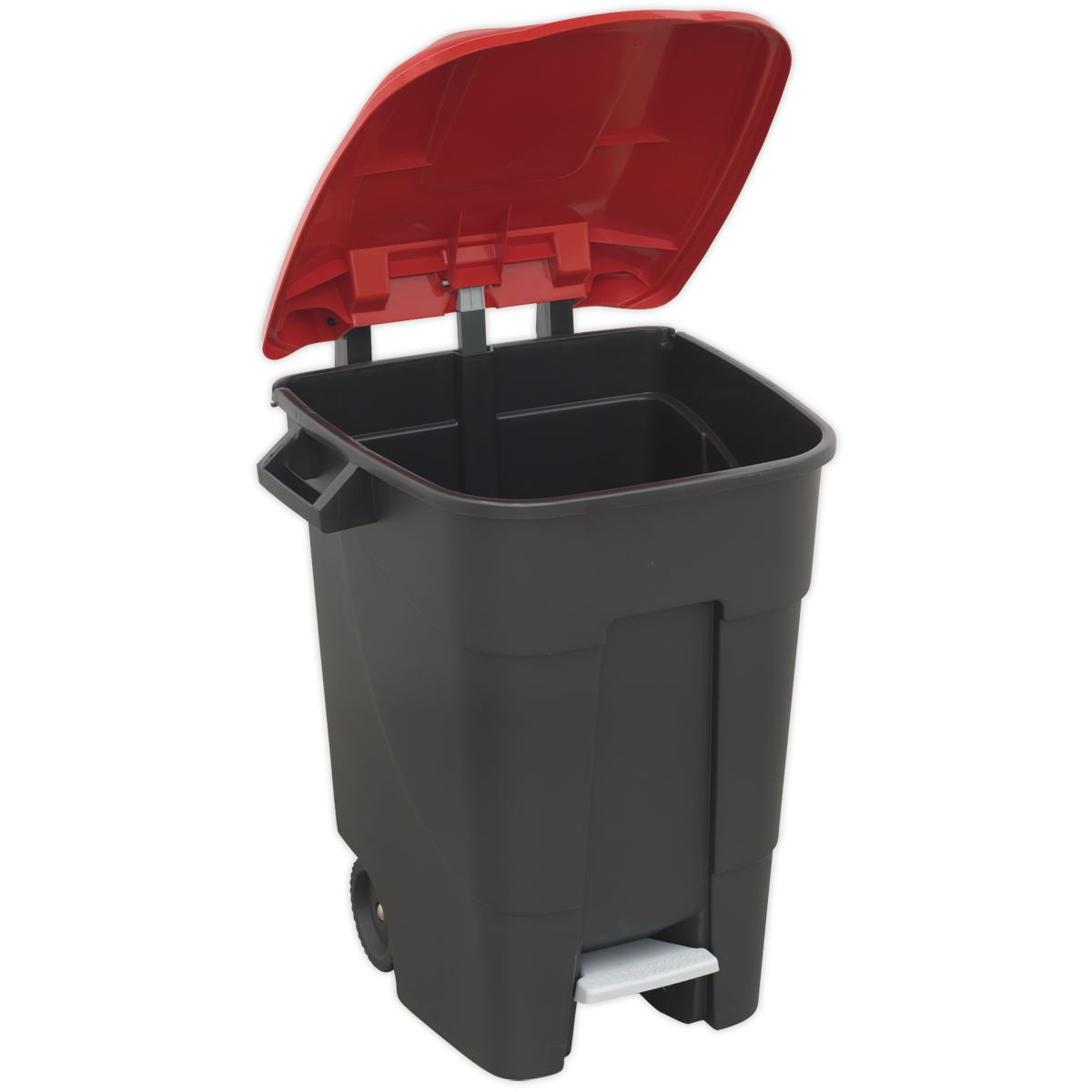 Sealey BM100PR Refuse/Wheelie Bin with Foot Pedal 100L - Red Sealey