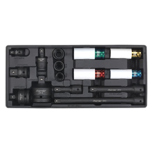 Sealey TBT25 Tool Tray with Impact Socket & Adaptor Set 15pc Metric Sealey