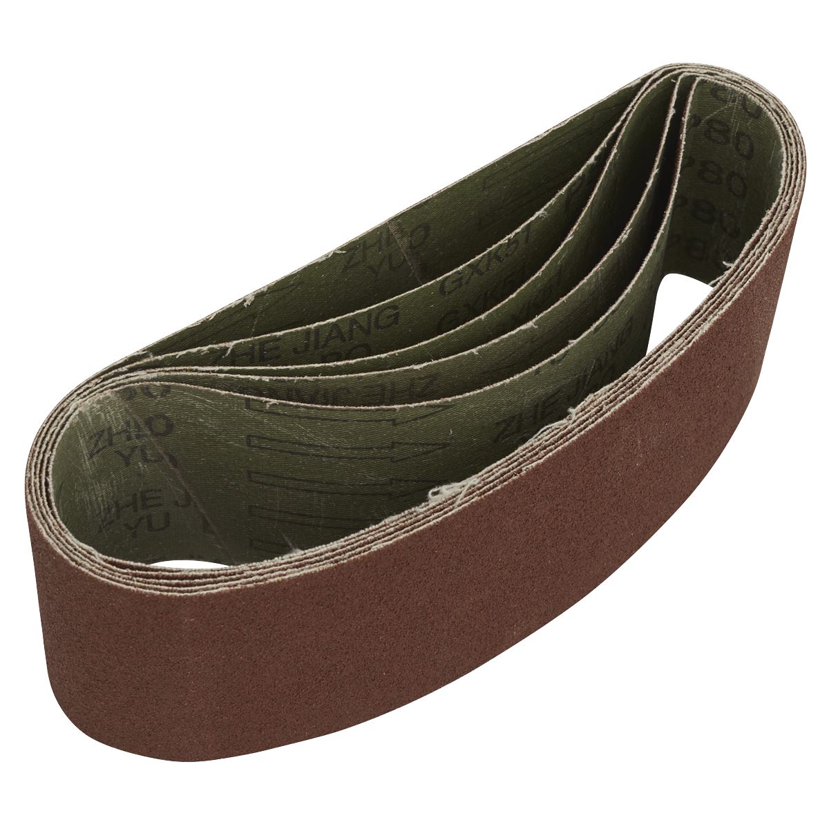 Sealey SB80457 Sanding Belt 76 x 457mm 80Grit Pack of 5 Sealey