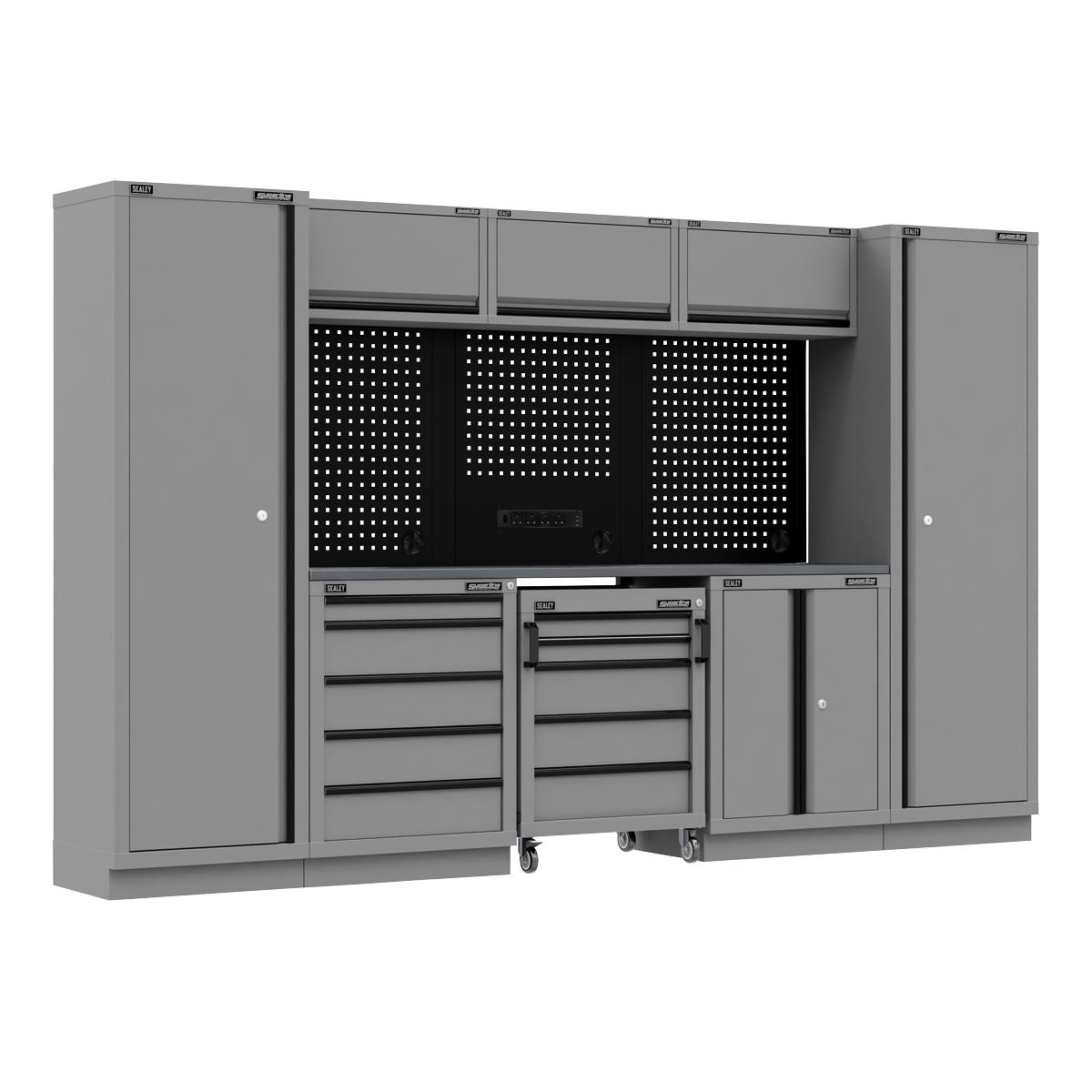 Sealey APMSBESTACK01SS Superline PRO® Black Edition Storage System with Stainless Worktop 3.24m Sealey