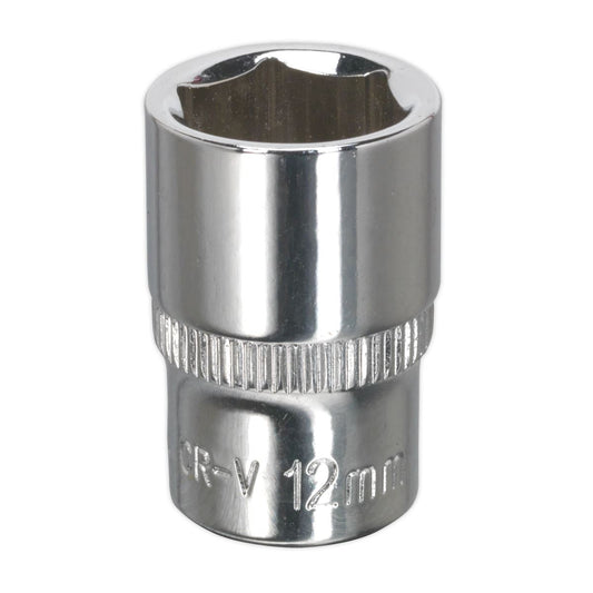 Sealey SP1412 WallDrive® Socket 12mm 1/4"Sq Drive Fully Polished Sealey