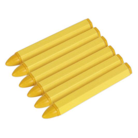 Sealey TST14 Tyre Marking Crayon - Yellow Pack of 6 Sealey