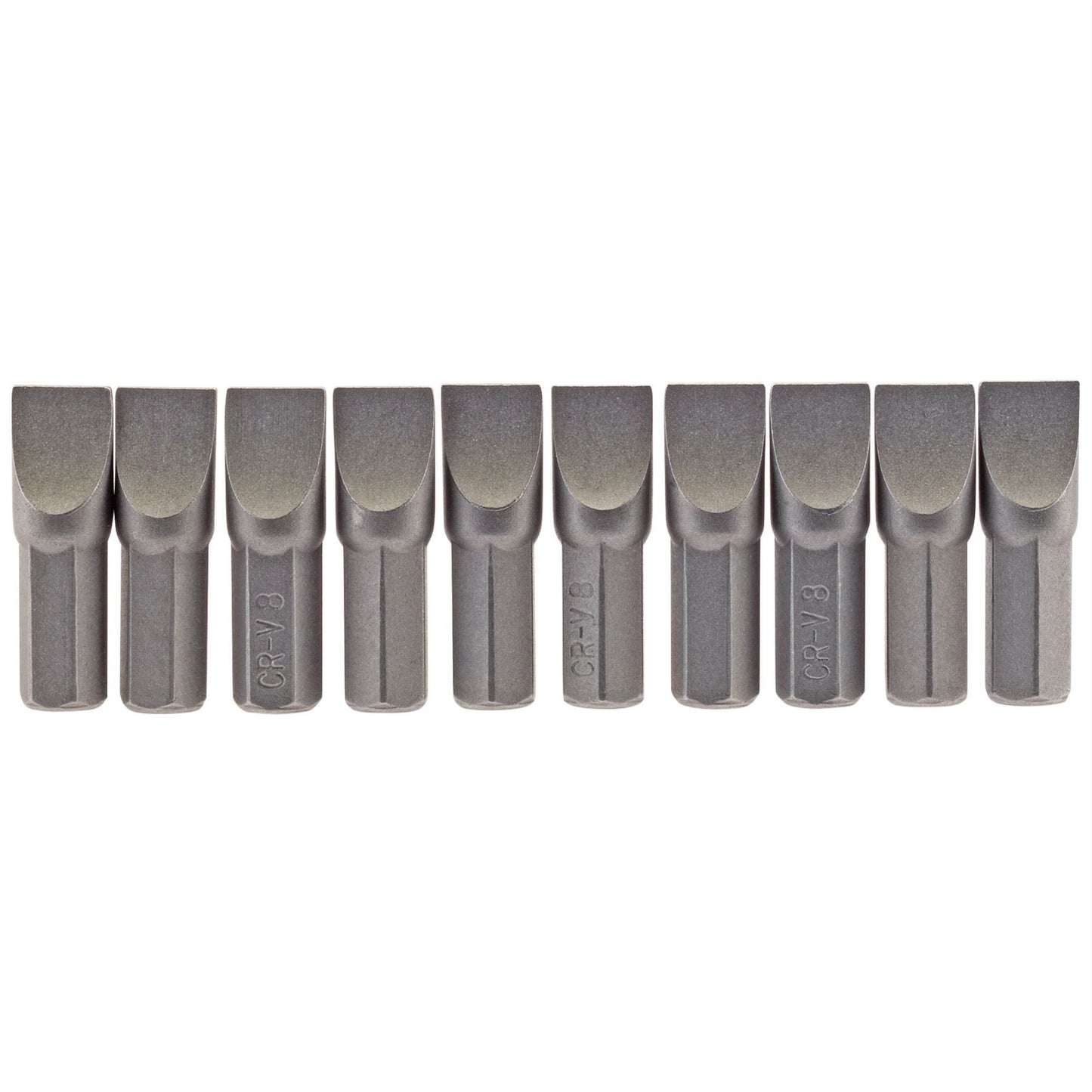 Draper 64046 Plain Slot Insert Bit 8mm 1/4" Hex 25mm Long Pack of 10 Draper