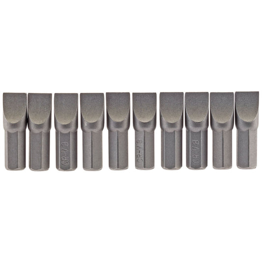 Draper 64046 Plain Slot Insert Bit 8mm 1/4" Hex 25mm Long Pack of 10 Draper