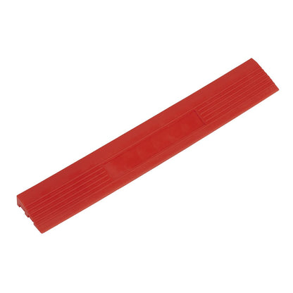 Sealey FT3ERM Polypropylene Floor Tile Edge 400 x 60mm Red Male - Pack of 6 Sealey