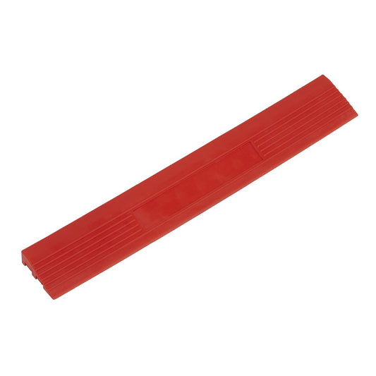 Sealey FT3ERM Polypropylene Floor Tile Edge 400 x 60mm Red Male - Pack of 6 Sealey