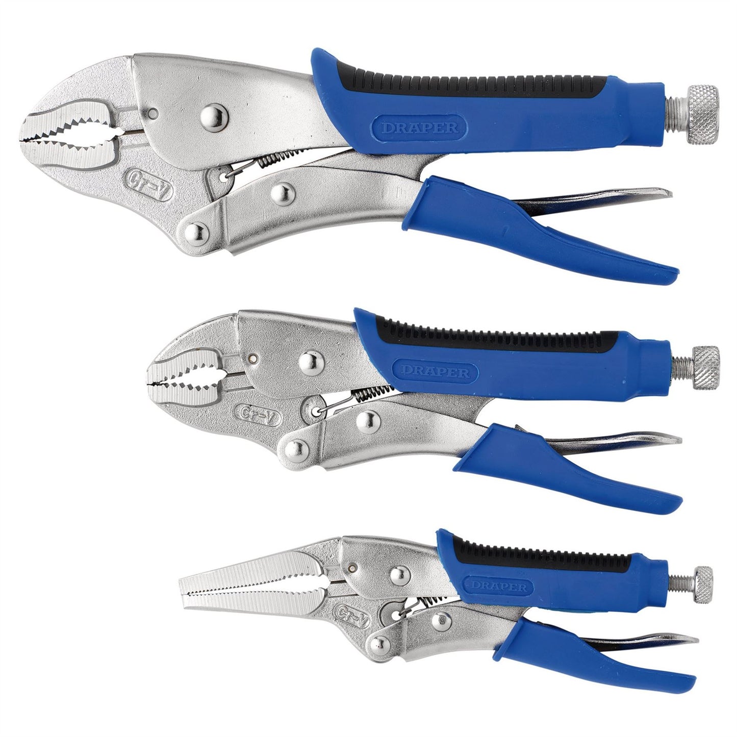 Draper 88293 Soft Grip Self Grip Pliers Set 3 Piece Draper