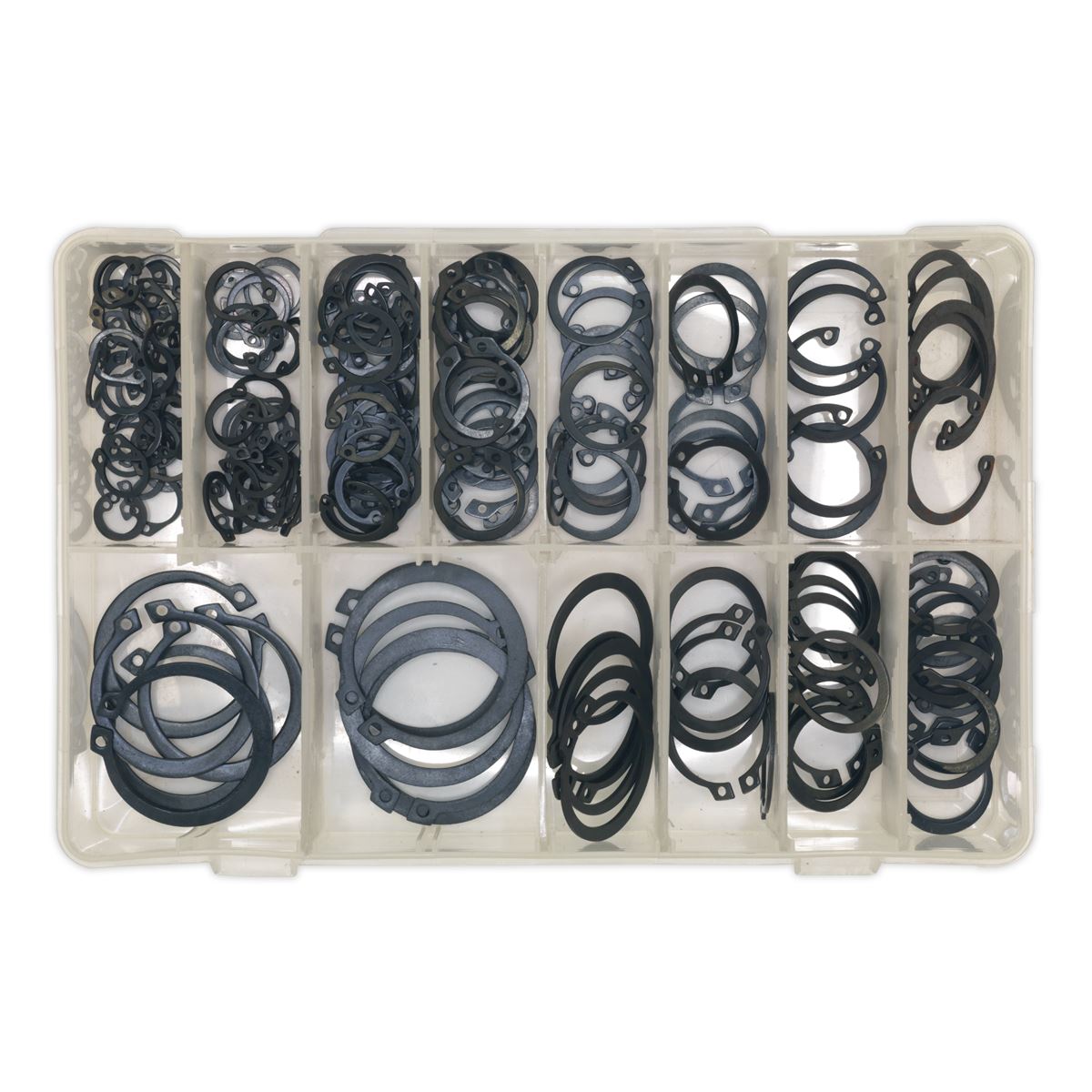 Sealey AB017CC Circlip Assortment 200pc Internal & External Metric Sealey