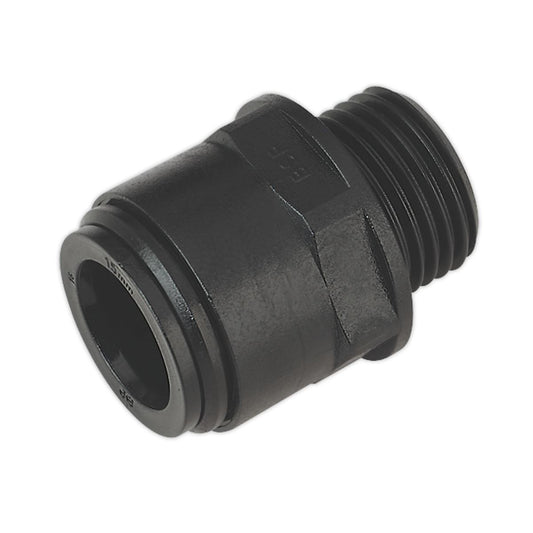 Sealey CAS15SA Straight Adaptor 15mm 1/2"BSP Pack of 2 (John Guest Speedfit® - PM011514E) Sealey