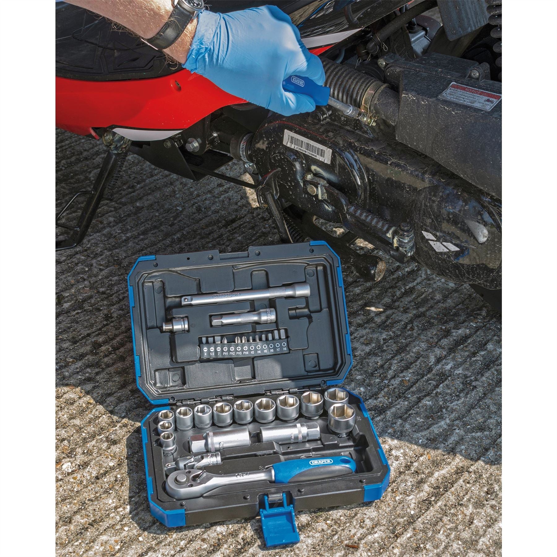 Draper 89558 Metric Socket Set 3/8" Sq. Dr. 34 Piece Draper